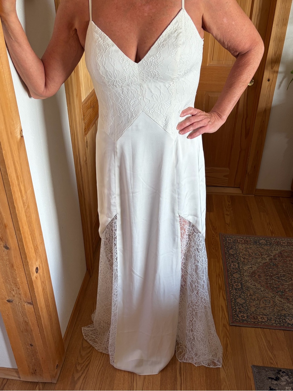 Ever New Melbourne Ivory Daya Lace-Detail Spaghetti Strap Maxi Dress